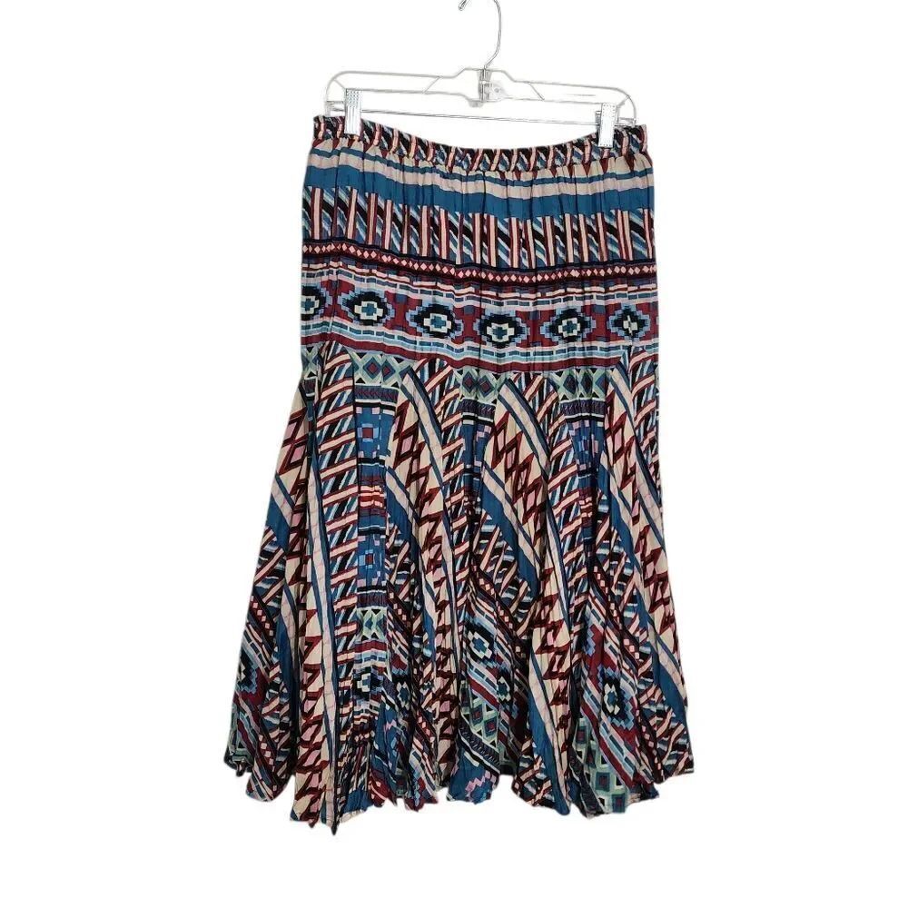 Vintage Mix Nouveau Skirt L Aztec Print Western Boho Pull On